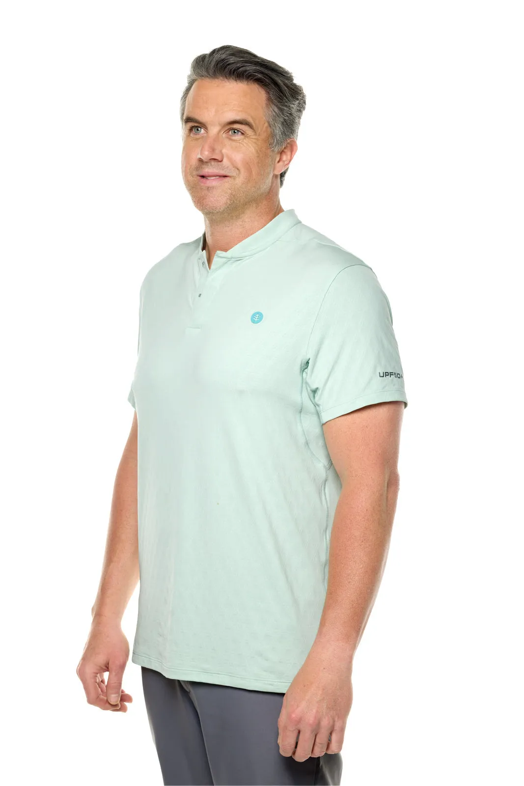 Men's Albatross Short Sleeve Polo | Misty Aqua Diamond Jacquard