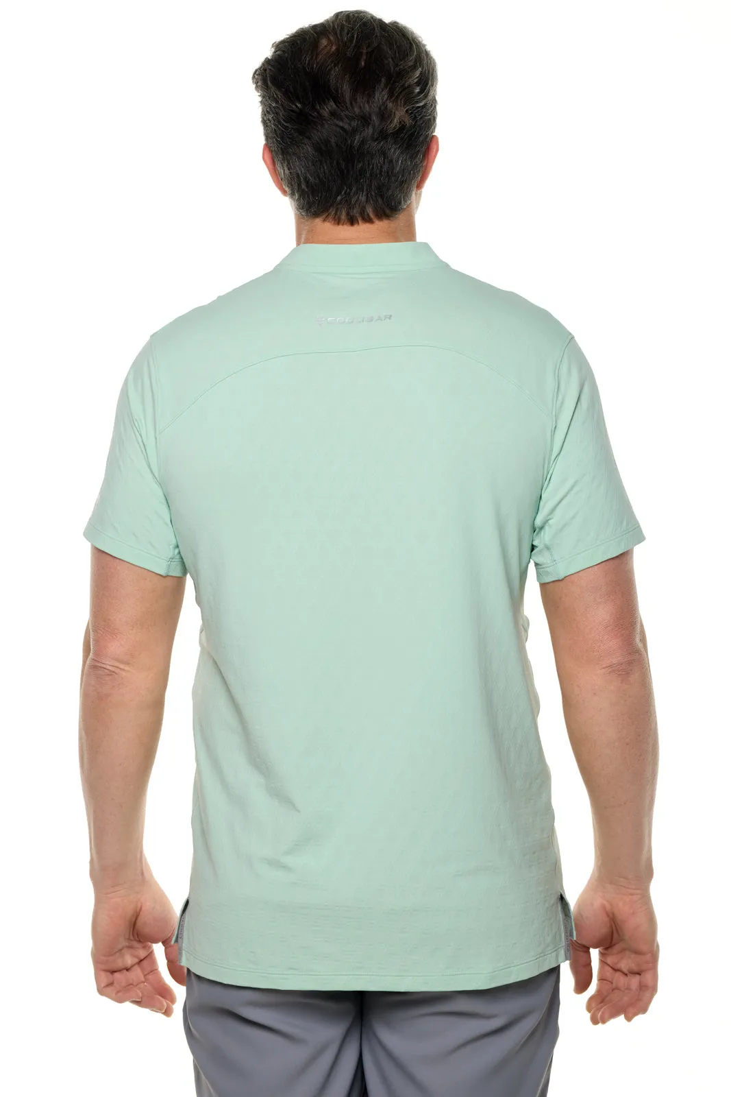 Men's Albatross Short Sleeve Polo | Misty Aqua Diamond Jacquard