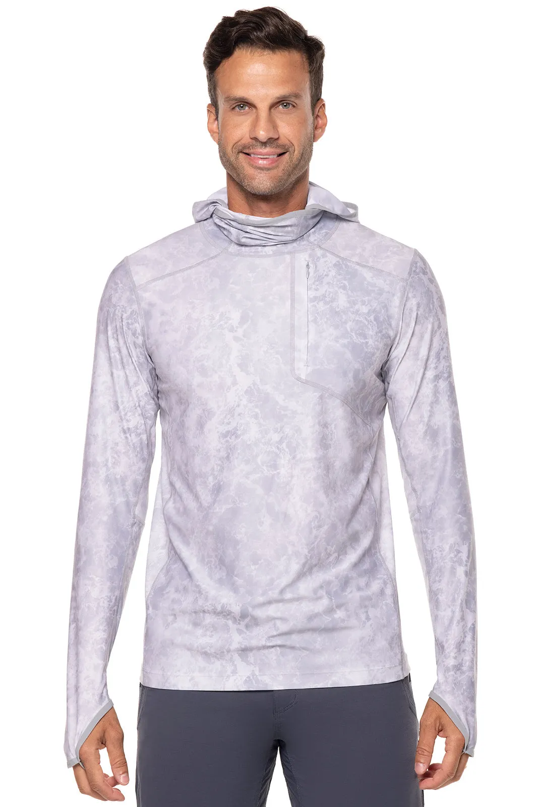 Men's Andros Fishing Hoodie | Grey Water Print