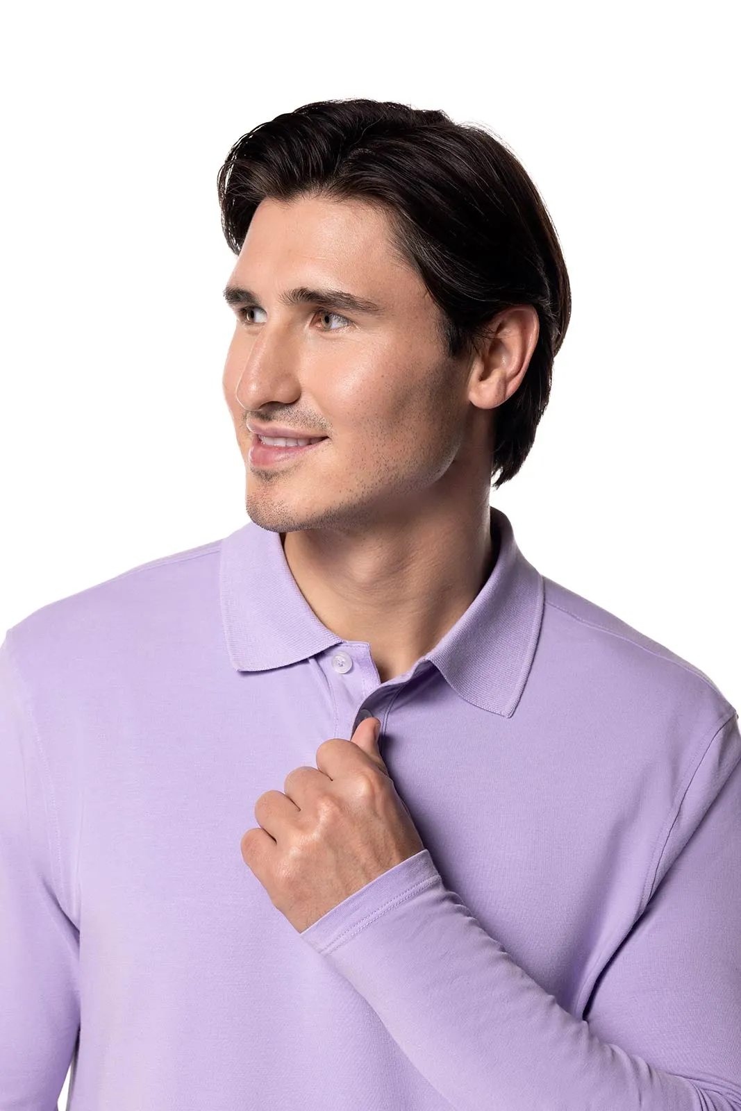 Men's Coppitt Long Sleeve Weekend Polo | Lavendula
