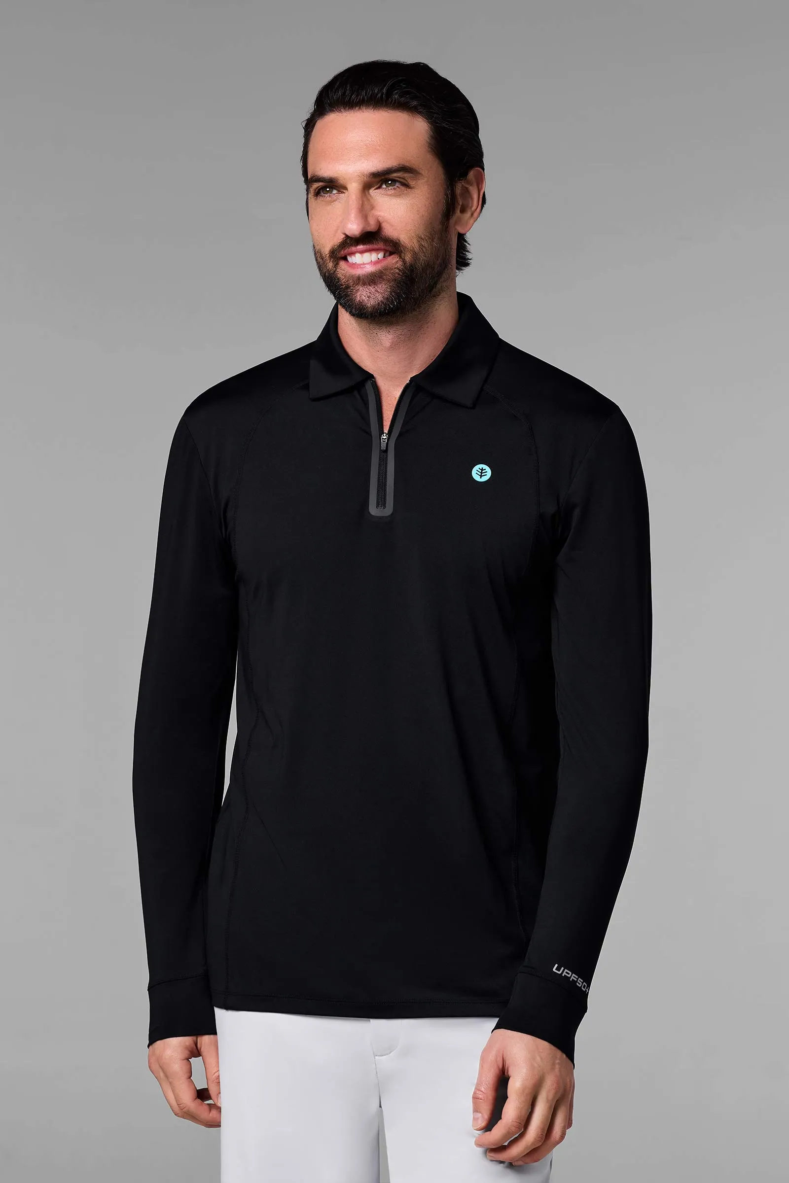 Men's Drive Golf Long Sleeve Polo | Black