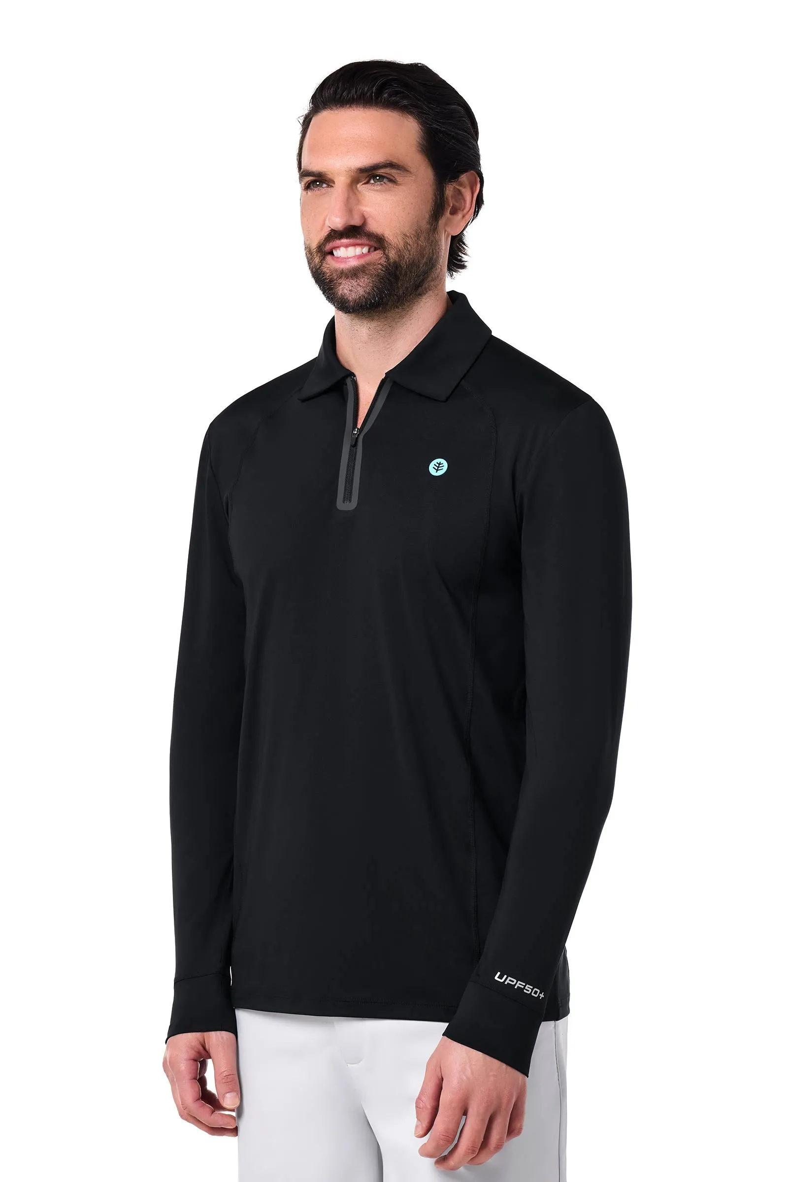 Men's Drive Golf Long Sleeve Polo | Black