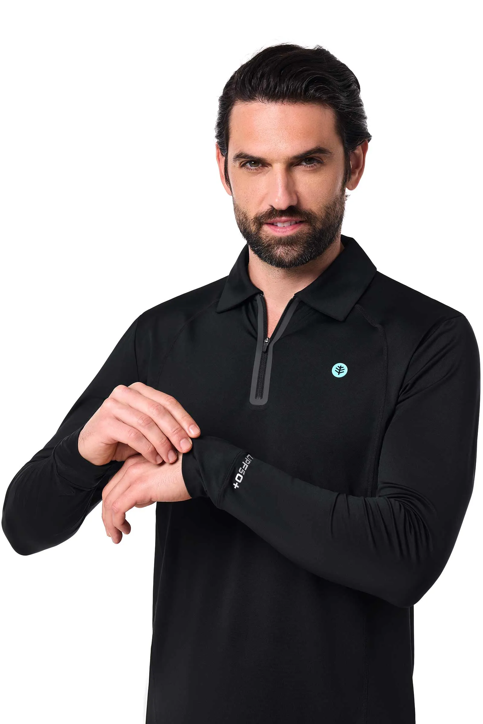 Men's Drive Golf Long Sleeve Polo | Black