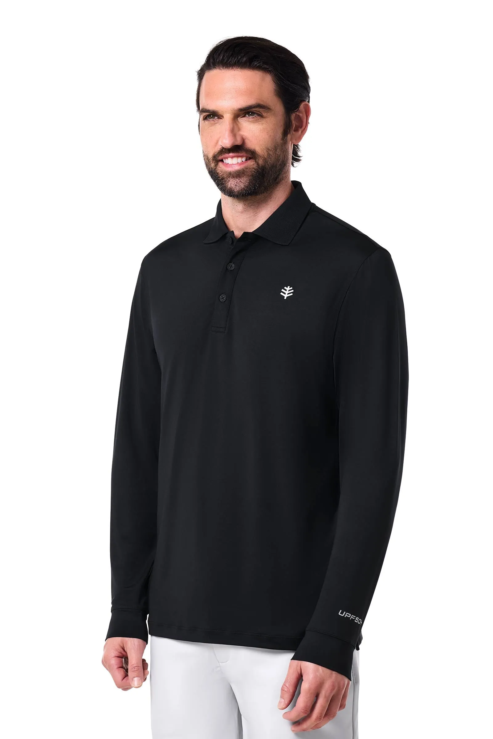 Men's Erodym Long Sleeve Polo | Black