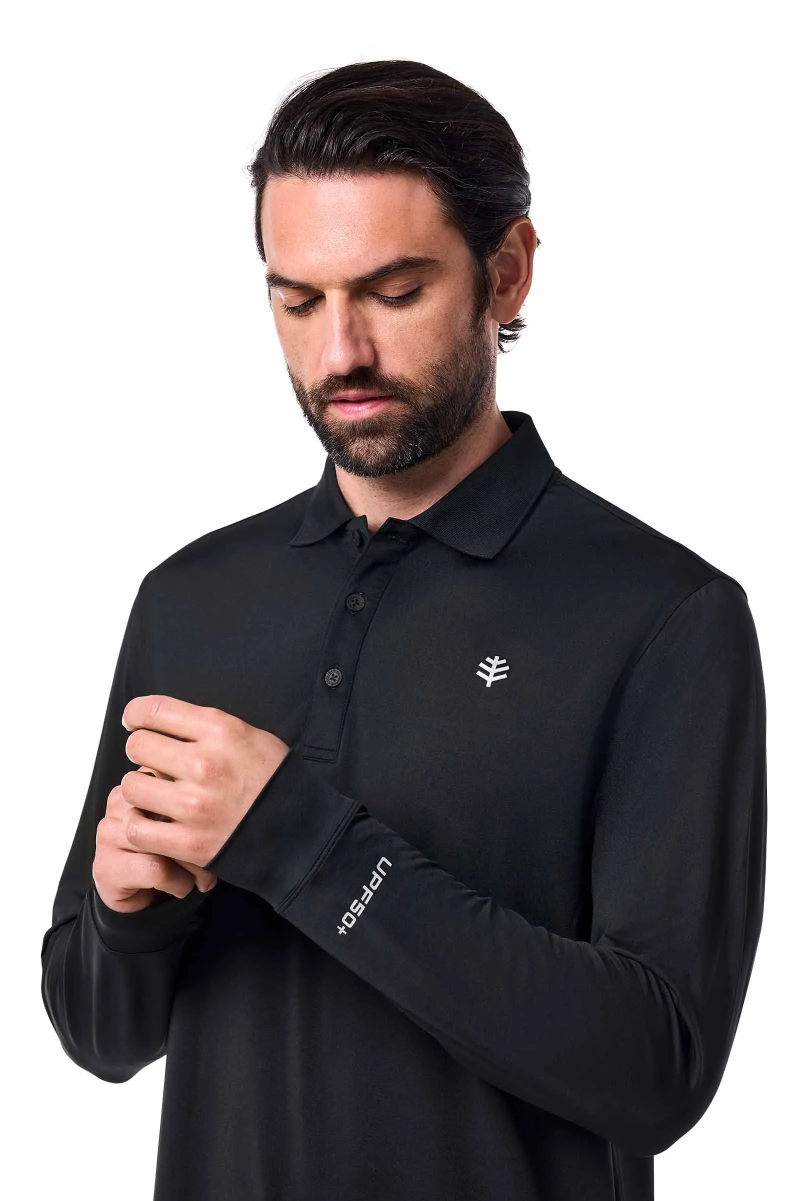 Men's Erodym Long Sleeve Polo | Black