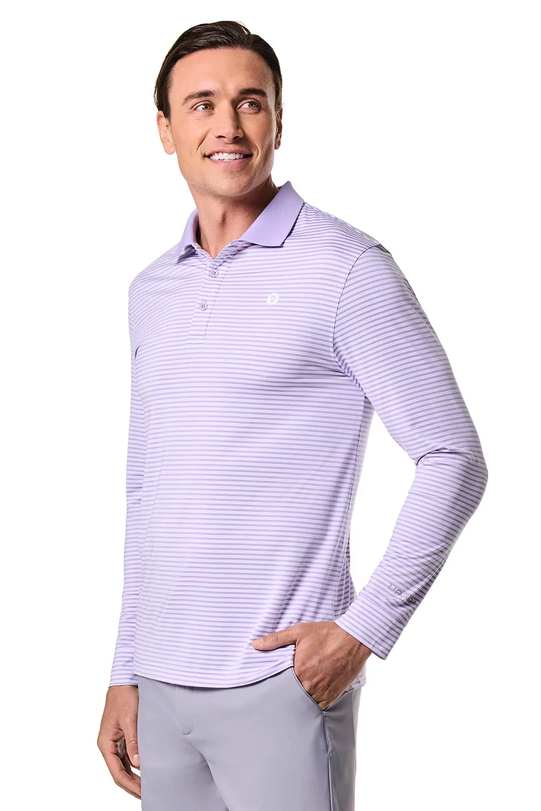 Men's Erodym Long Sleeve Polo | Lavendula/White