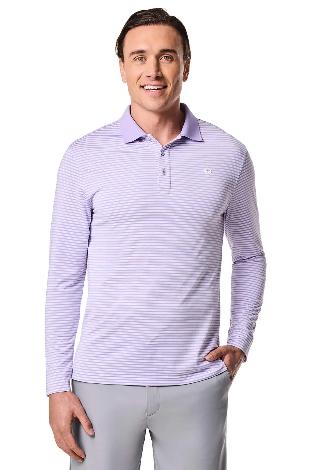 Men's Erodym Long Sleeve Polo | Lavendula/White