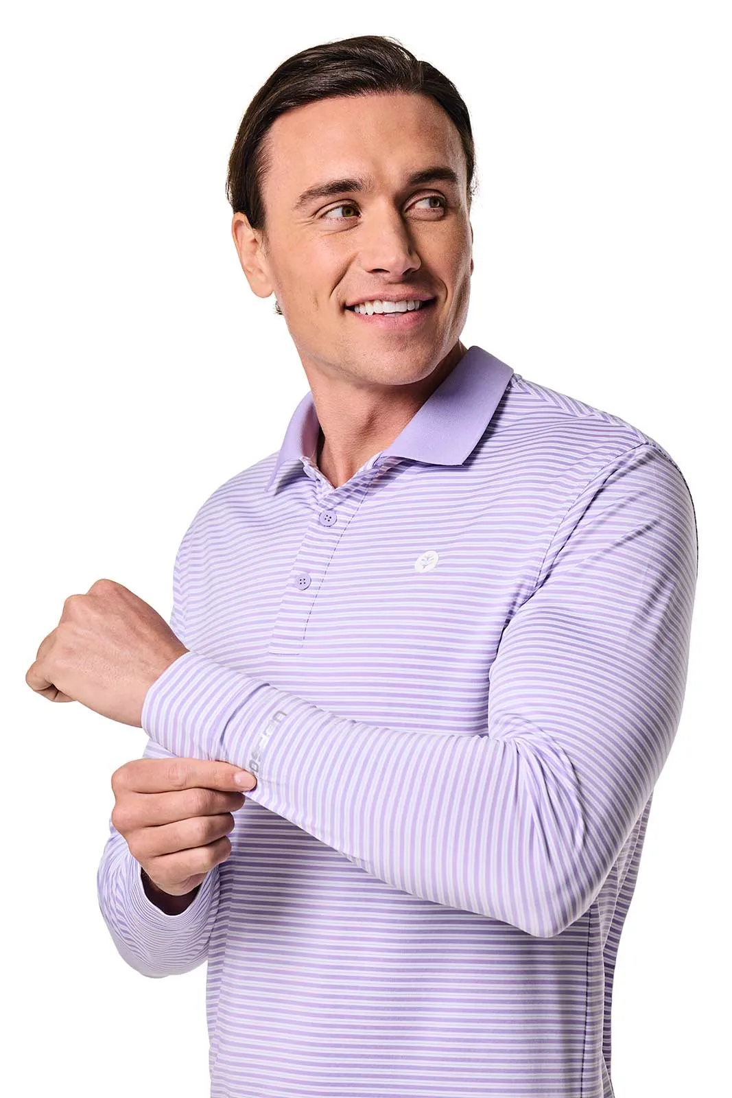 Men's Erodym Long Sleeve Polo | Lavendula/White