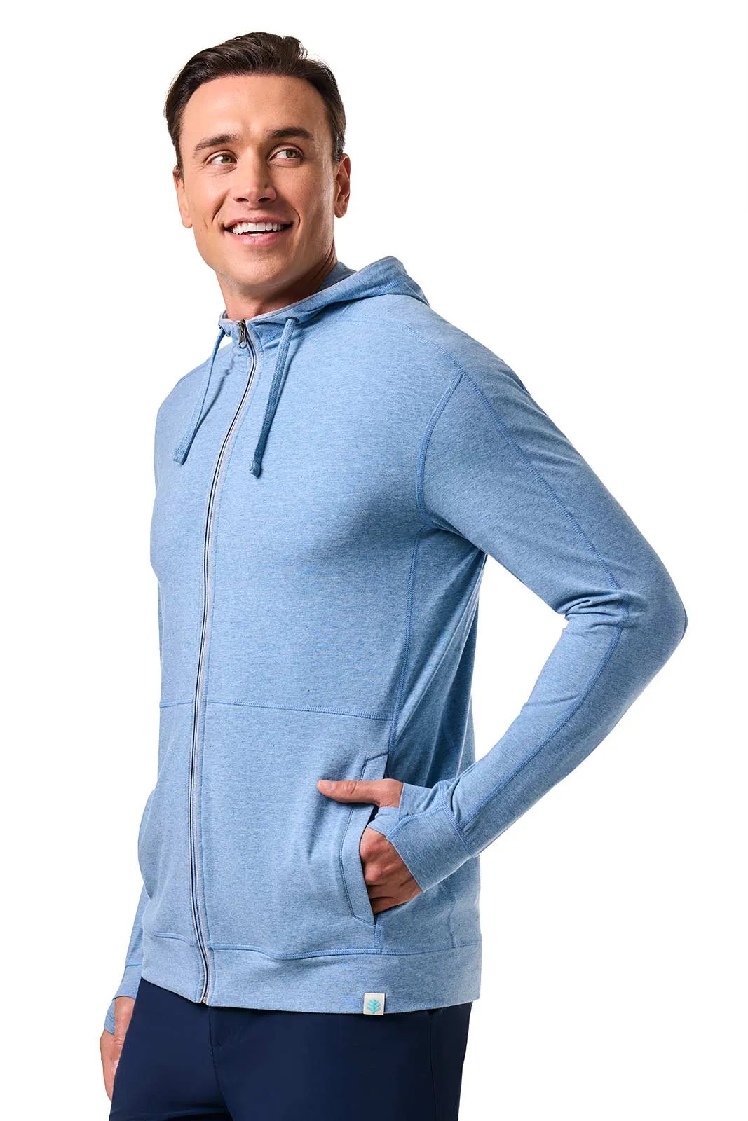 Men's LumaLeo Zip-Up Hoodie | Light Blue Heather