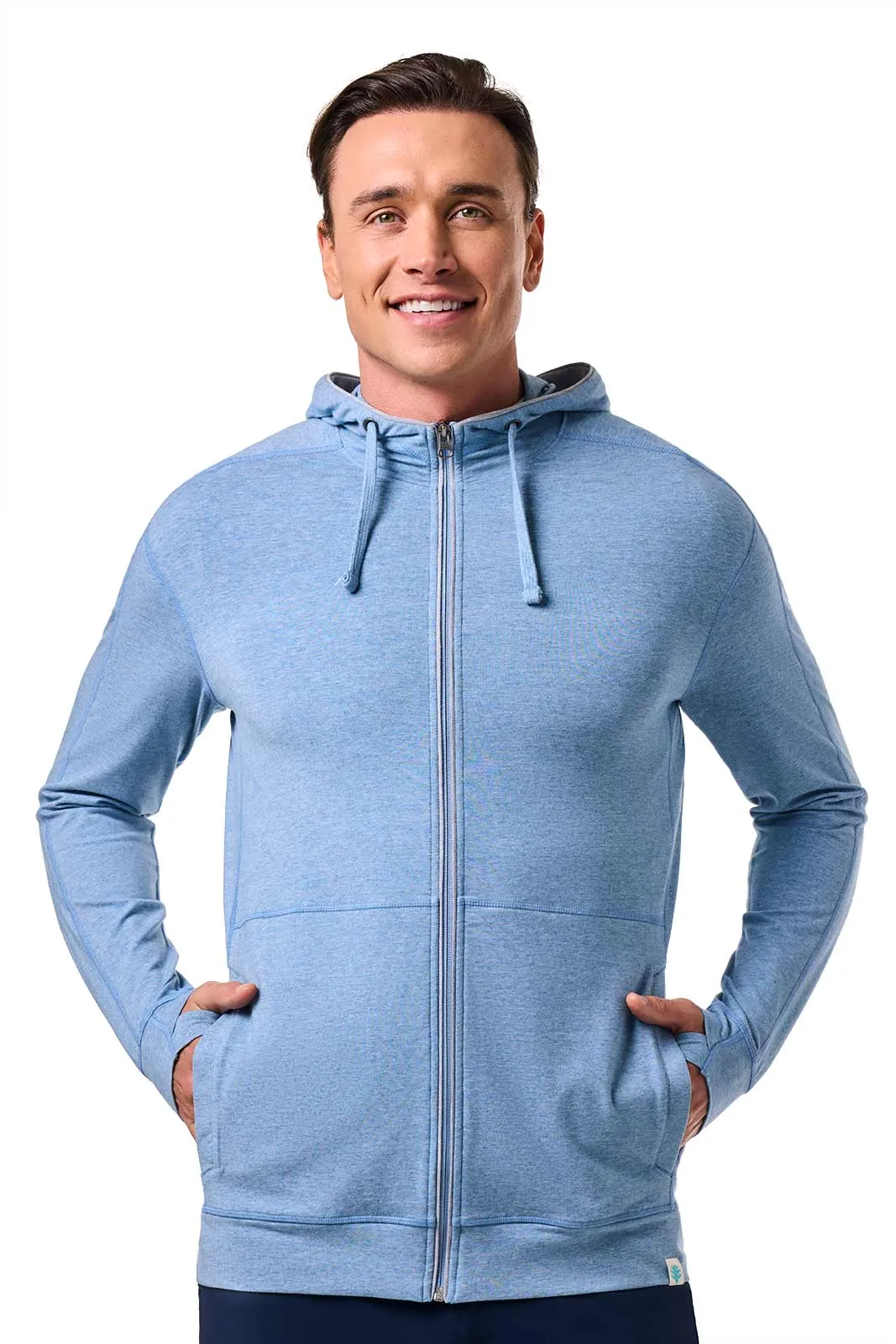 Men's LumaLeo Zip-Up Hoodie | Light Blue Heather