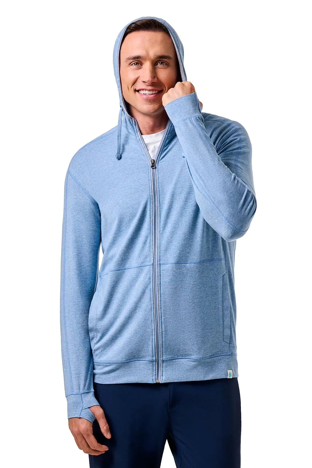 Men's LumaLeo Zip-Up Hoodie | Light Blue Heather
