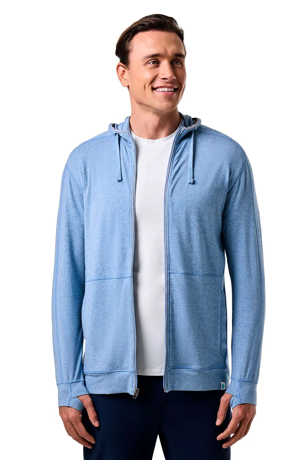 Men's LumaLeo Zip-Up Hoodie | Light Blue Heather