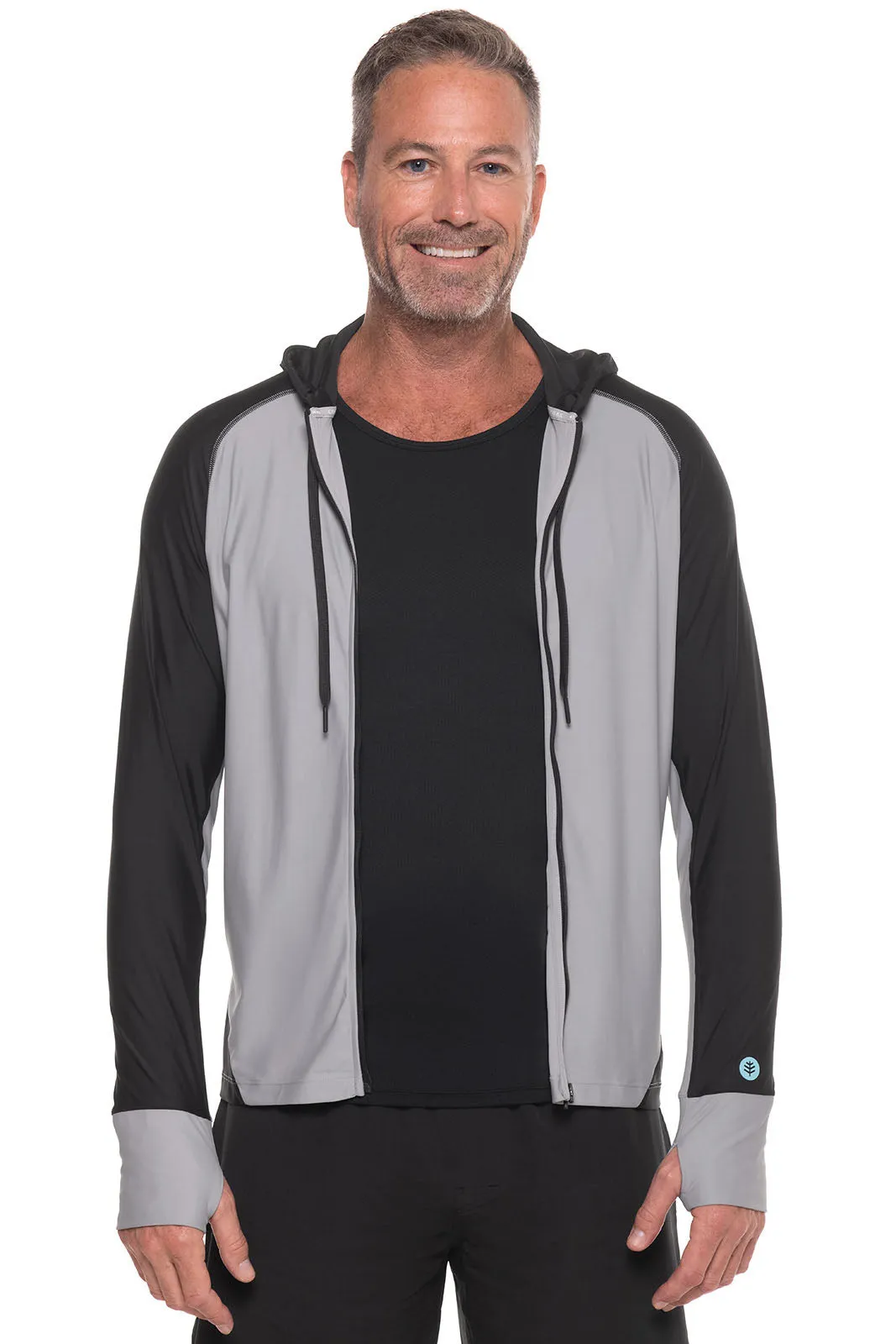 Men's Ocala Swim Hoodie | Black Colorblock