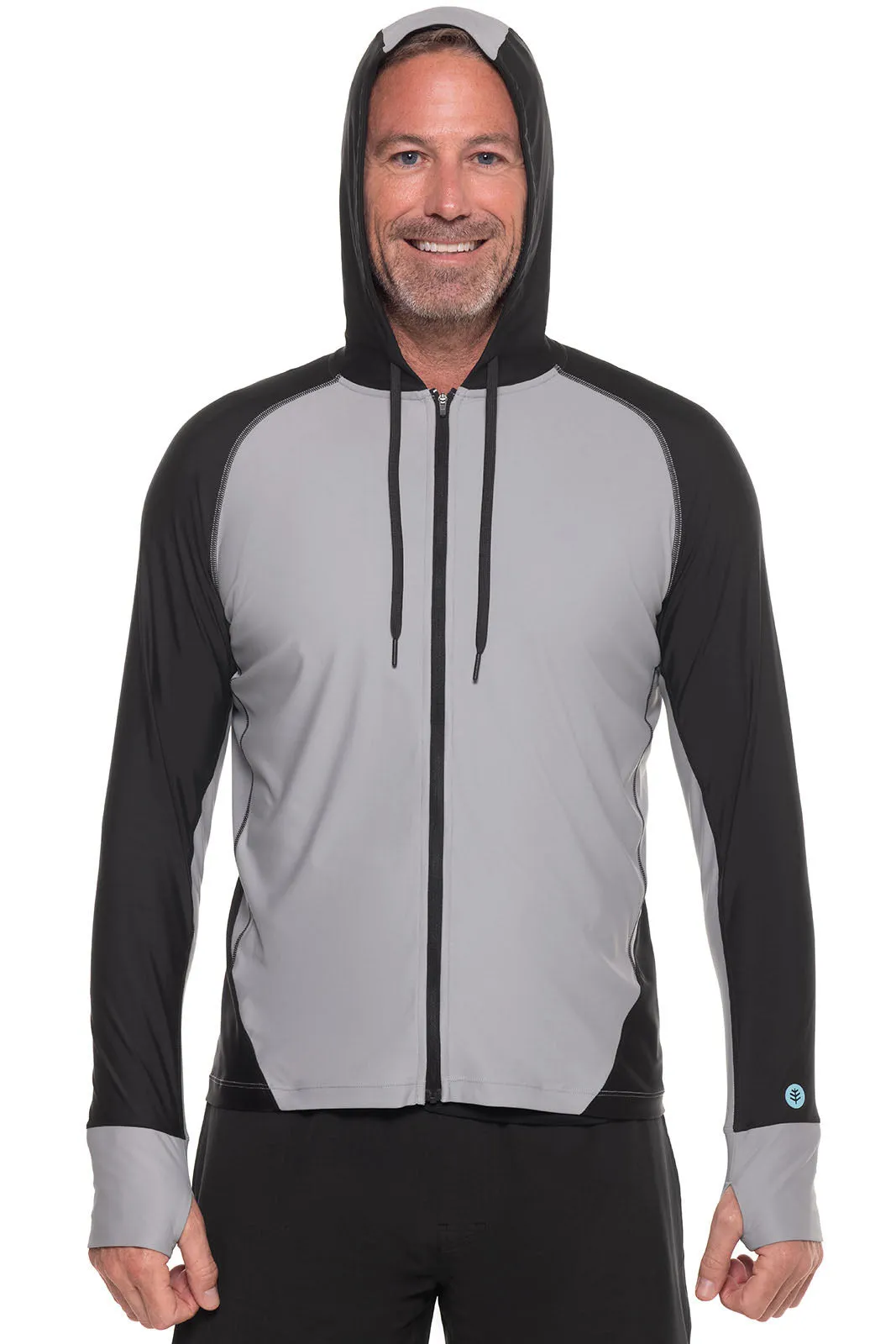 Men's Ocala Swim Hoodie | Black Colorblock