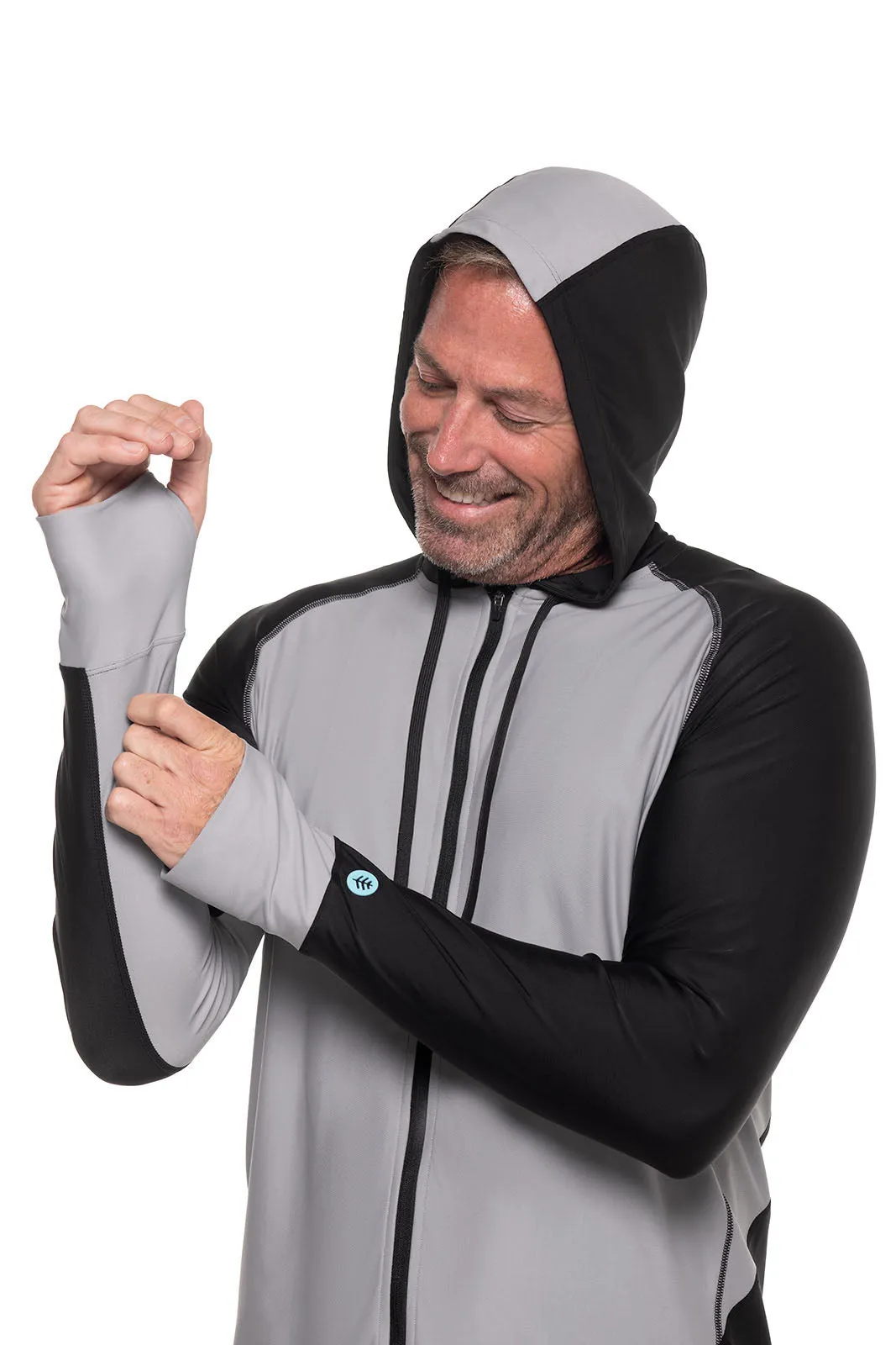 Men's Ocala Swim Hoodie | Black Colorblock