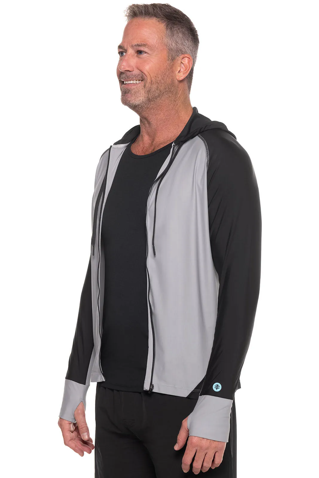 Men's Ocala Swim Hoodie | Black Colorblock