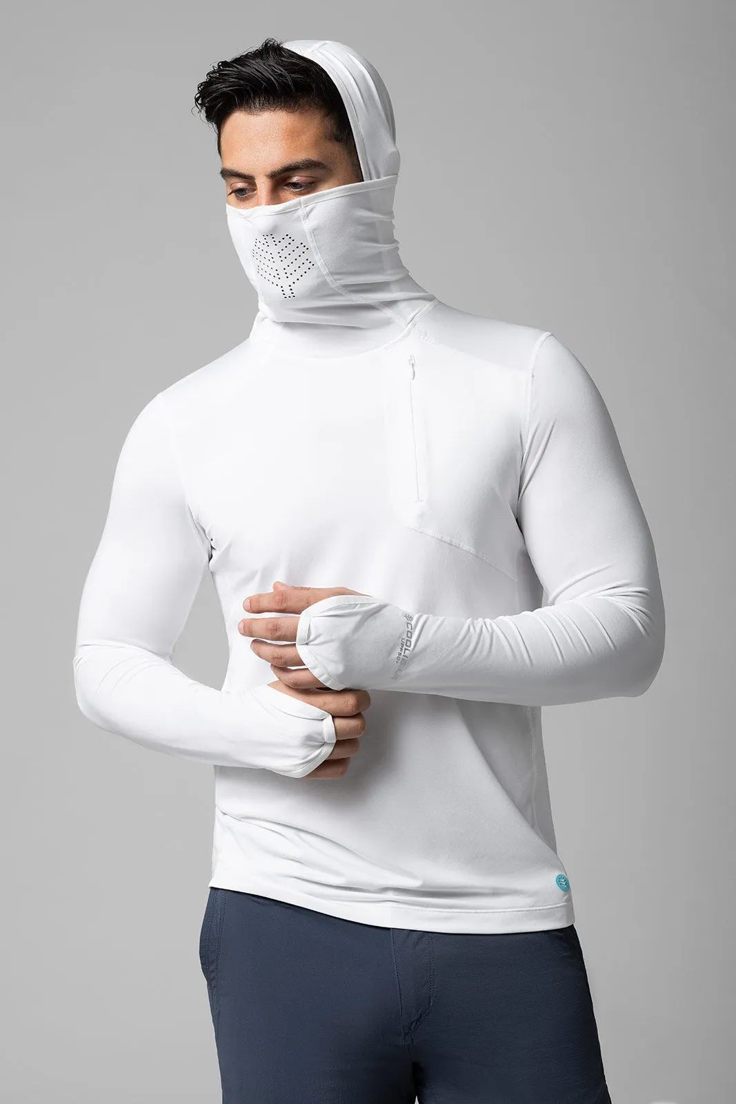 Men's Vented Andros Fishing Hoodie | White