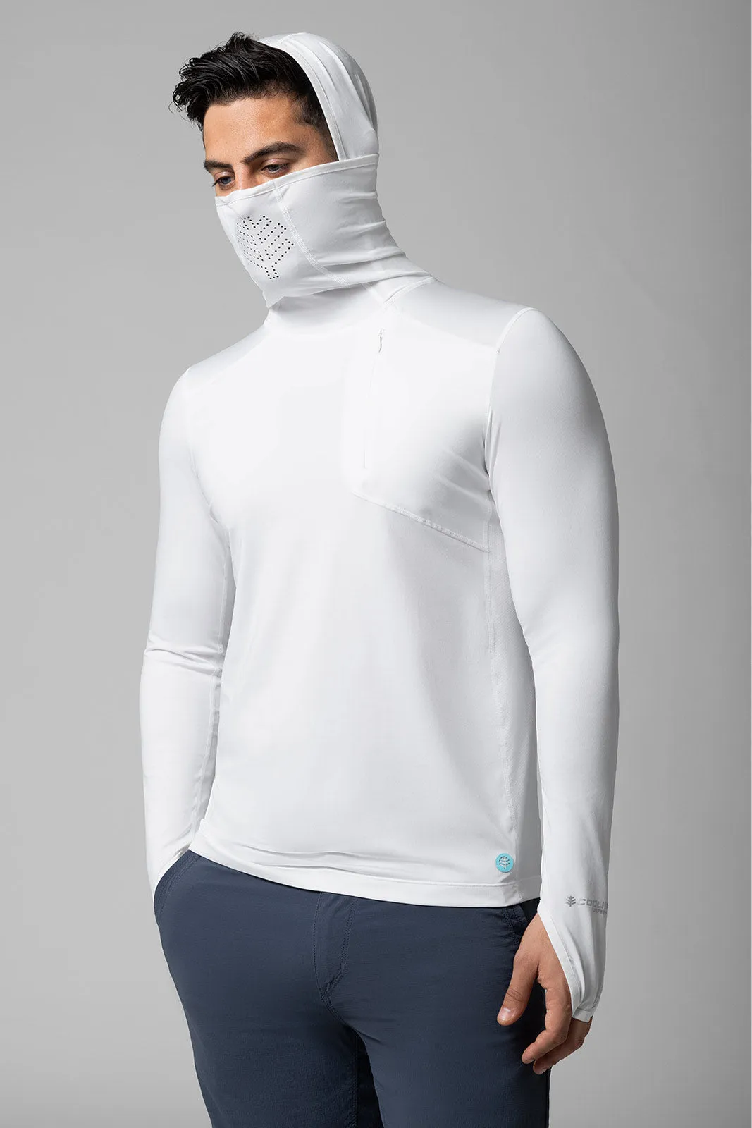 Men's Vented Andros Fishing Hoodie | White