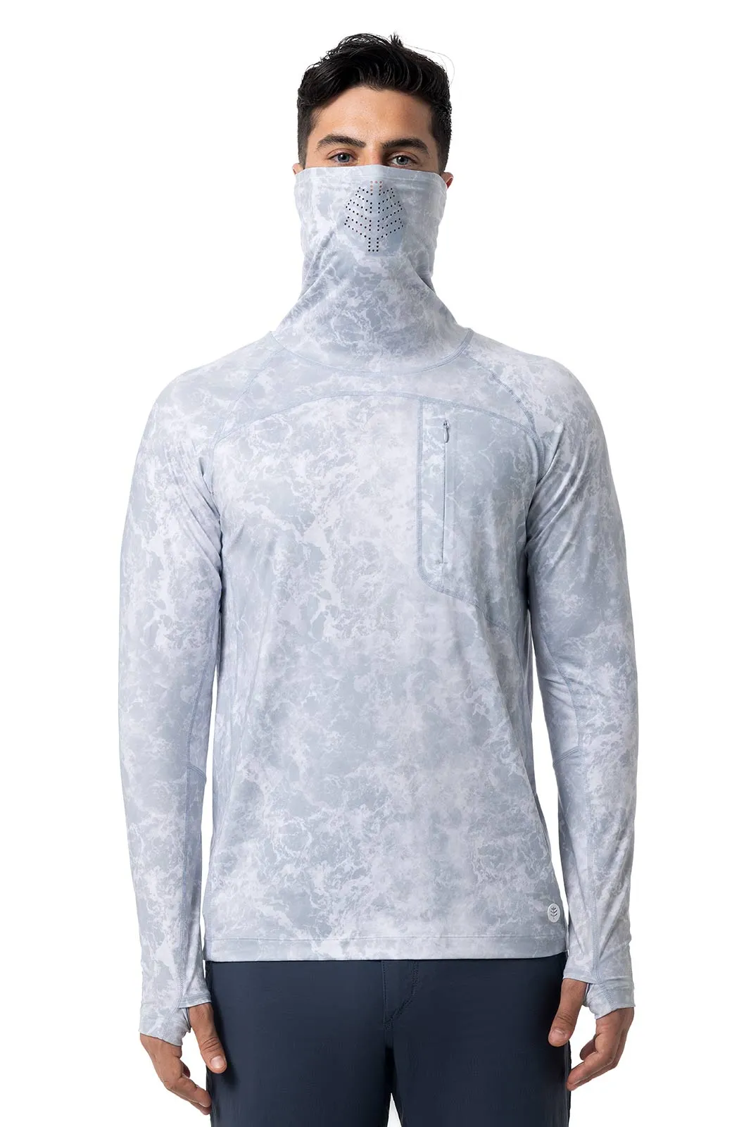 Men's Vented Andros Fishing Tee | Grey Water Print