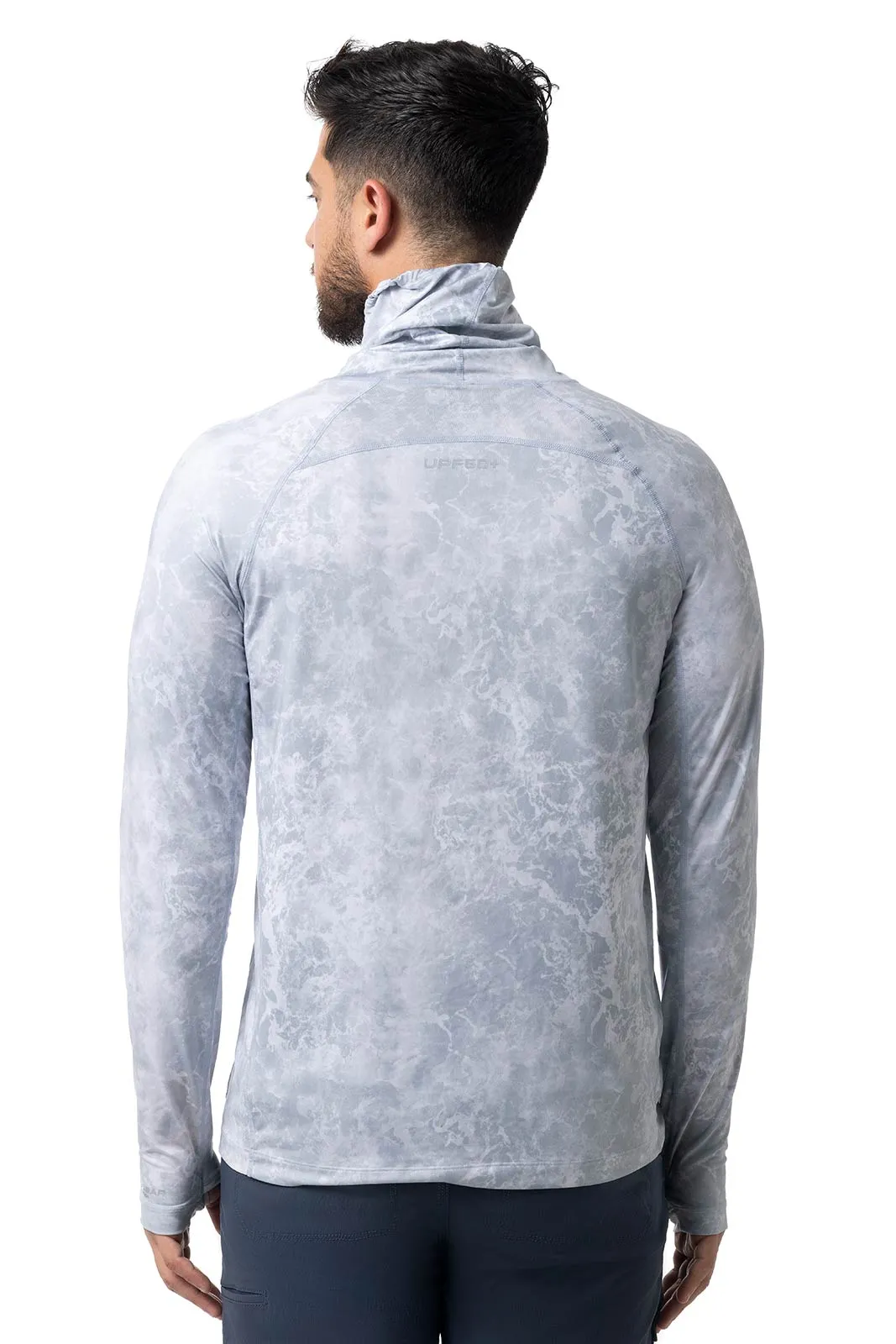 Men's Vented Andros Fishing Tee | Grey Water Print