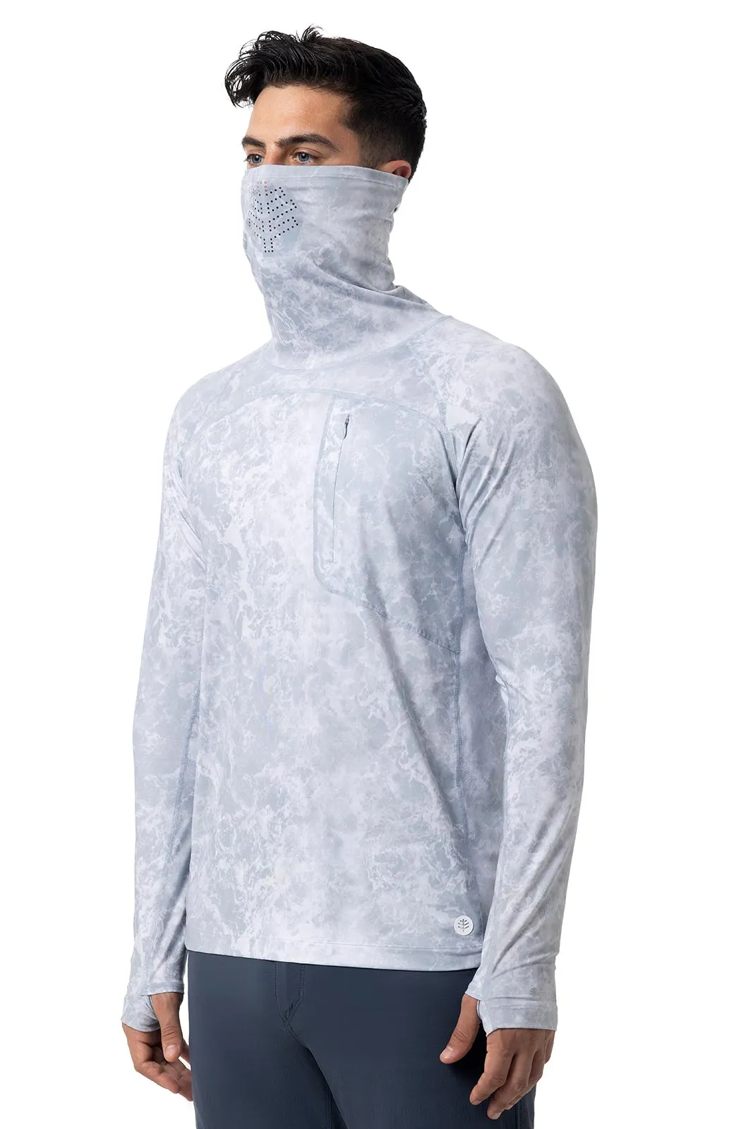 Men's Vented Andros Fishing Tee | Grey Water Print