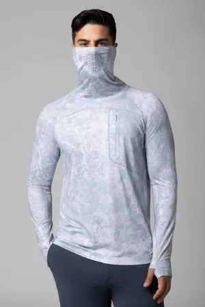 Men's Vented Andros Fishing Tee | Grey Water Print