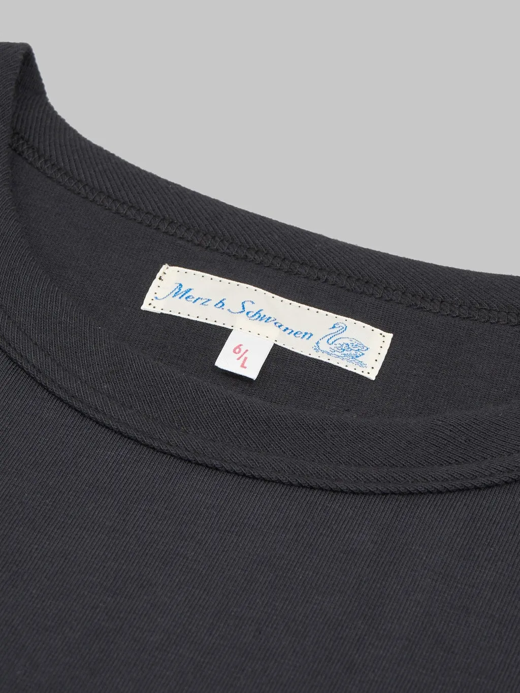 Merz b. Schwanen 214 2-Thread Heavyweight 7.2oz Crewneck Loopwheeled Relaxed Fit T-Shirt Charcoal