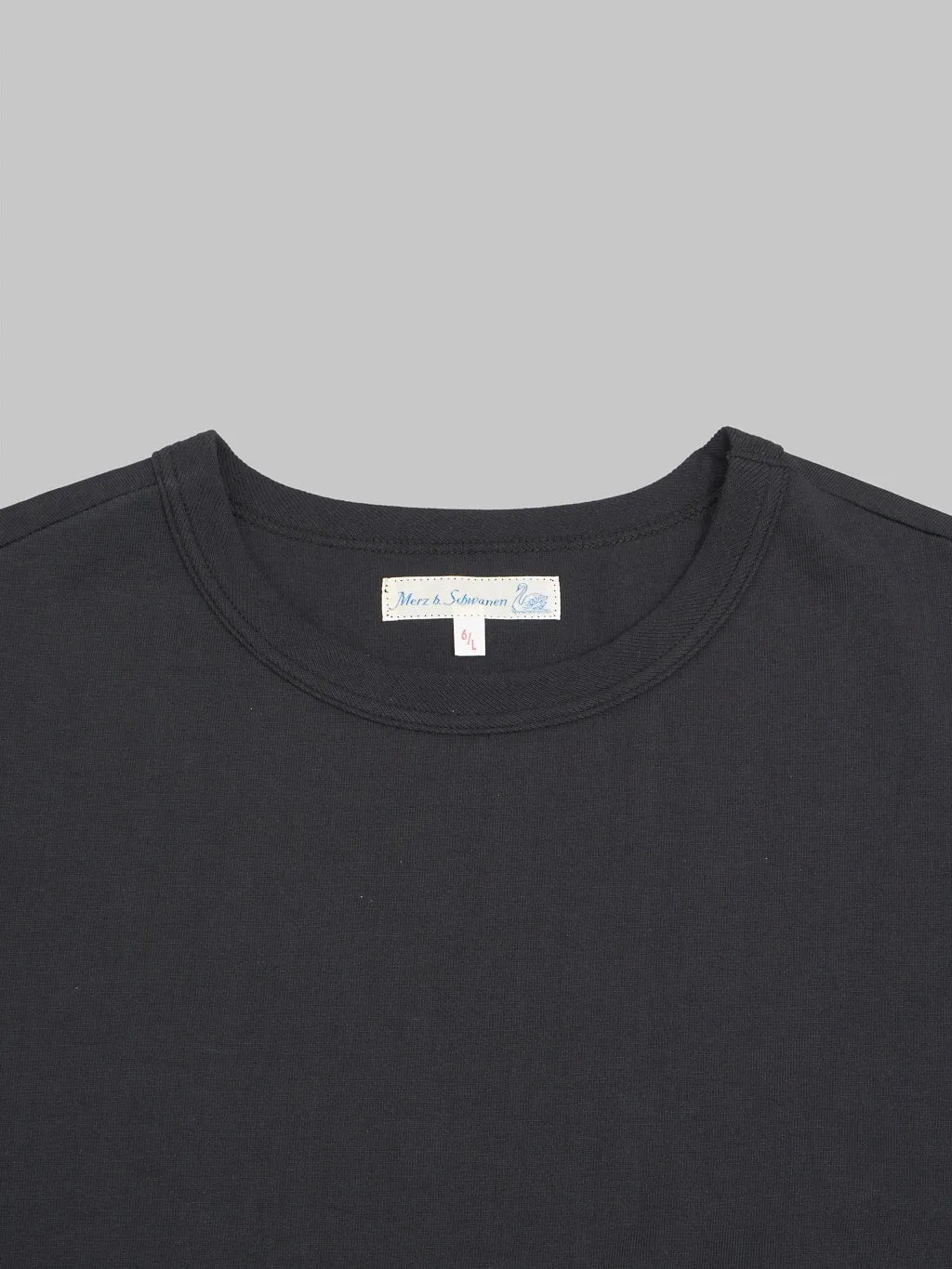 Merz b. Schwanen 214 2-Thread Heavyweight 7.2oz Crewneck Loopwheeled Relaxed Fit T-Shirt Charcoal