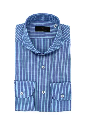 Navy & Teal Striped Sport Shirt