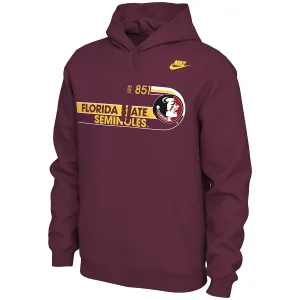Nike Men's Vault Seminole Logo Florida State Seminoles Design Club Fleece Hood - Garnet