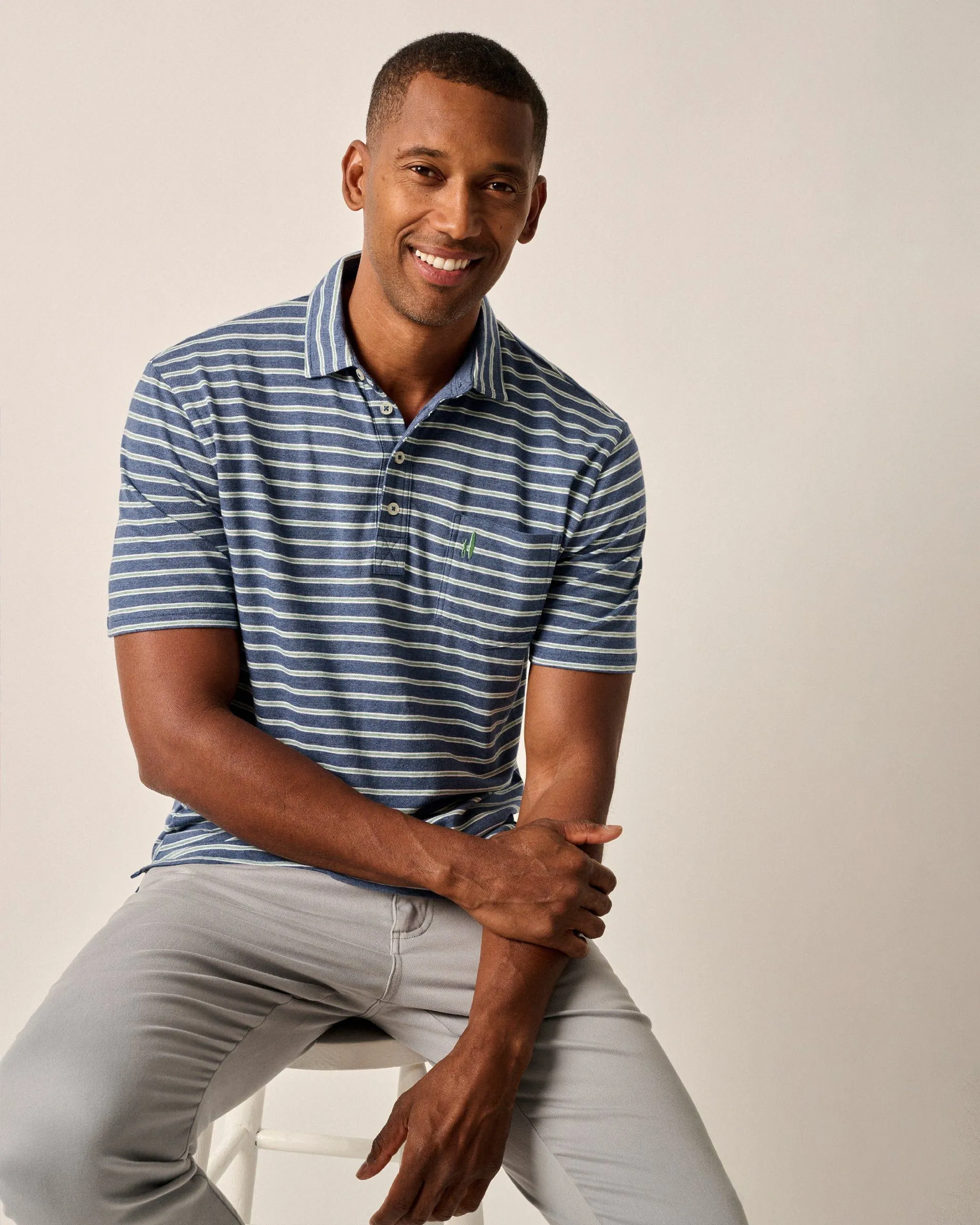 Original 4-Button Polo - Matthis Stripe