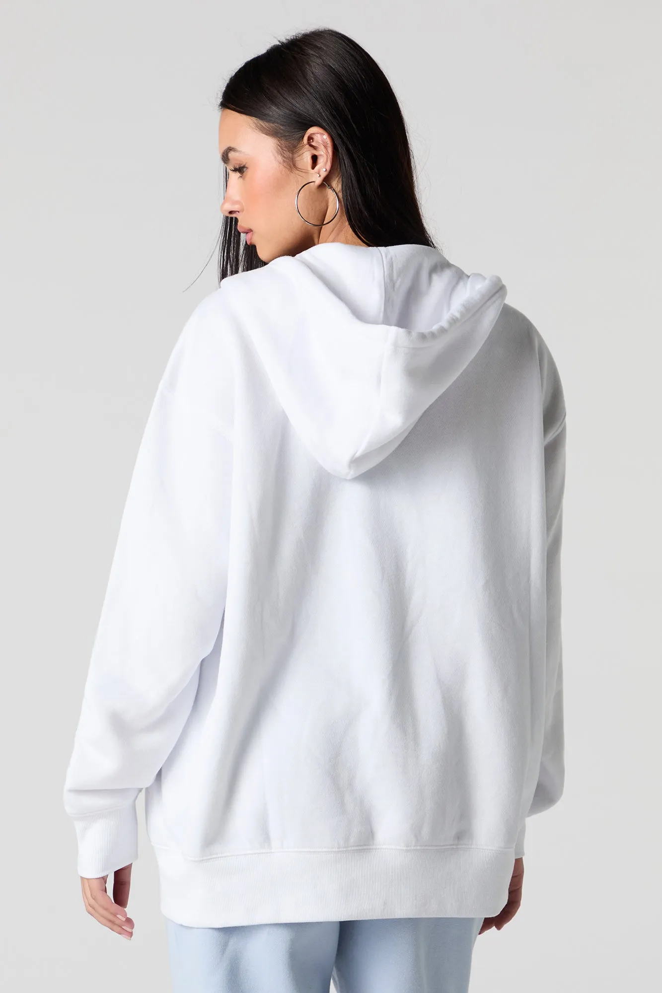 Oversized Zip-Up Fleece Hoodie