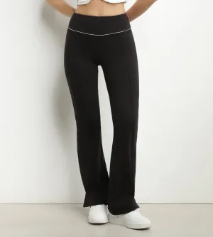 Pantalon de sport évasé pour femme en jersey stretch Noir Dim Move