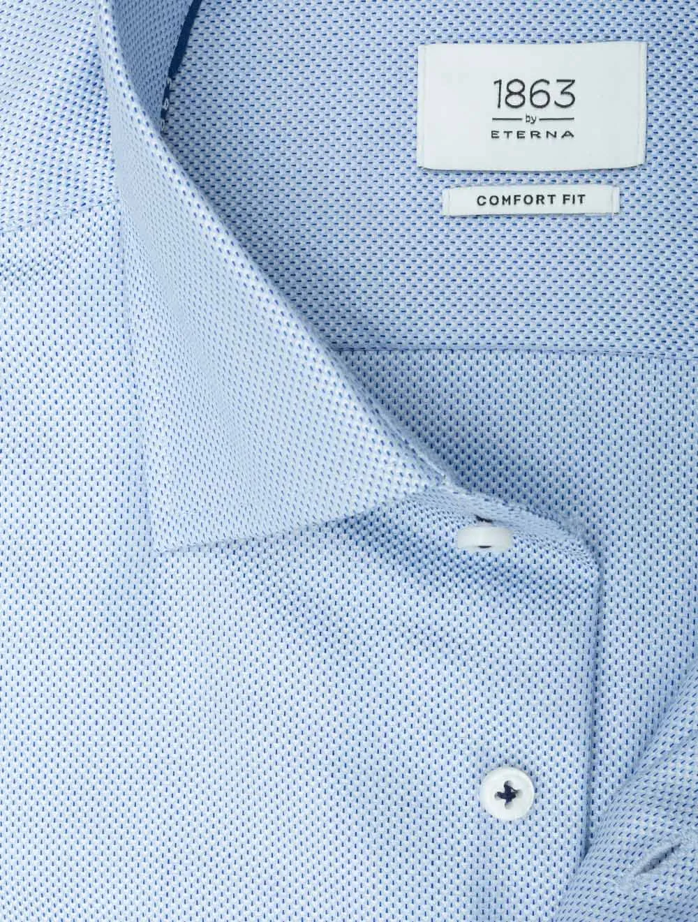 Pattern 2 Ply Comfort Fit Shirt Blue