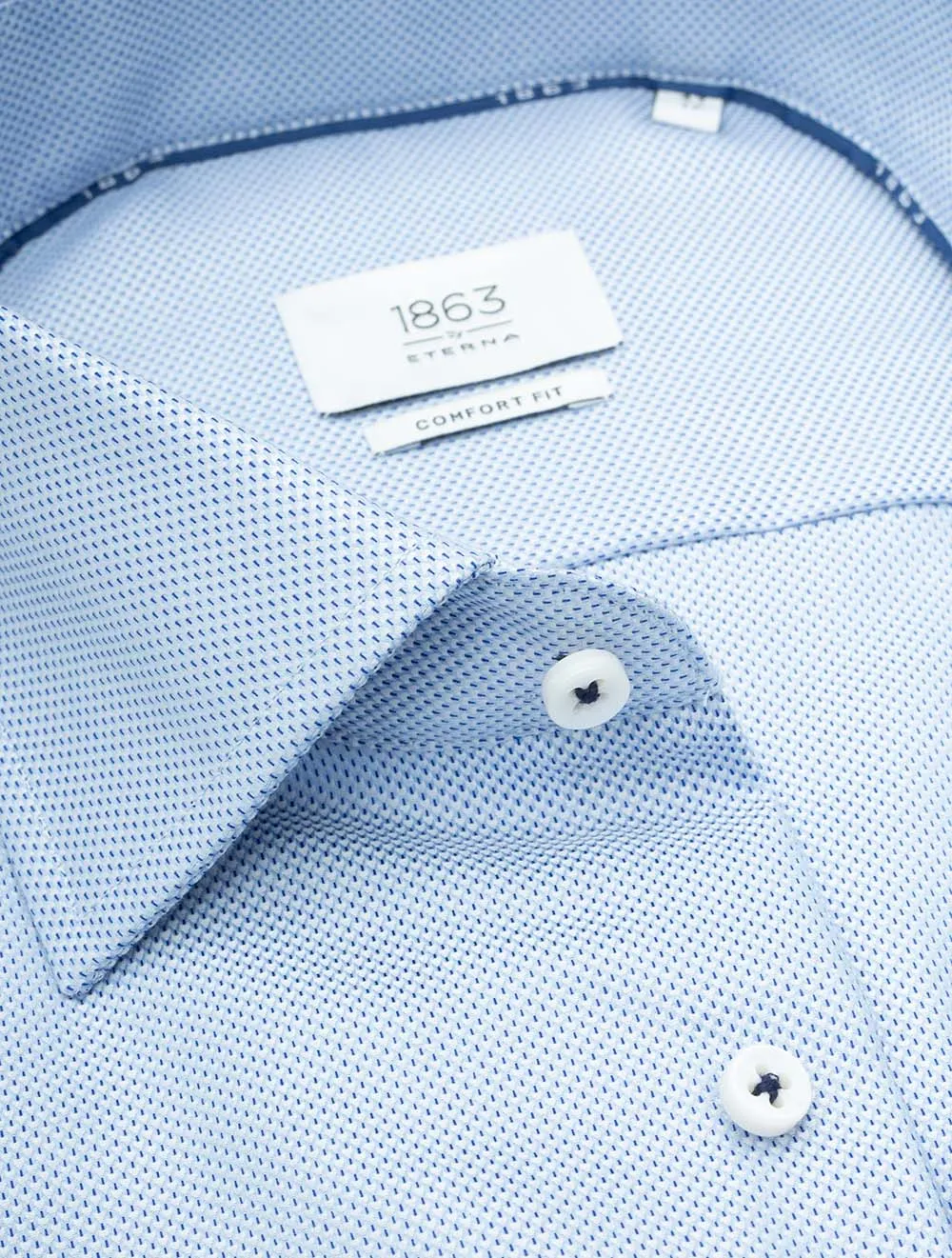 Pattern 2 Ply Comfort Fit Shirt Blue