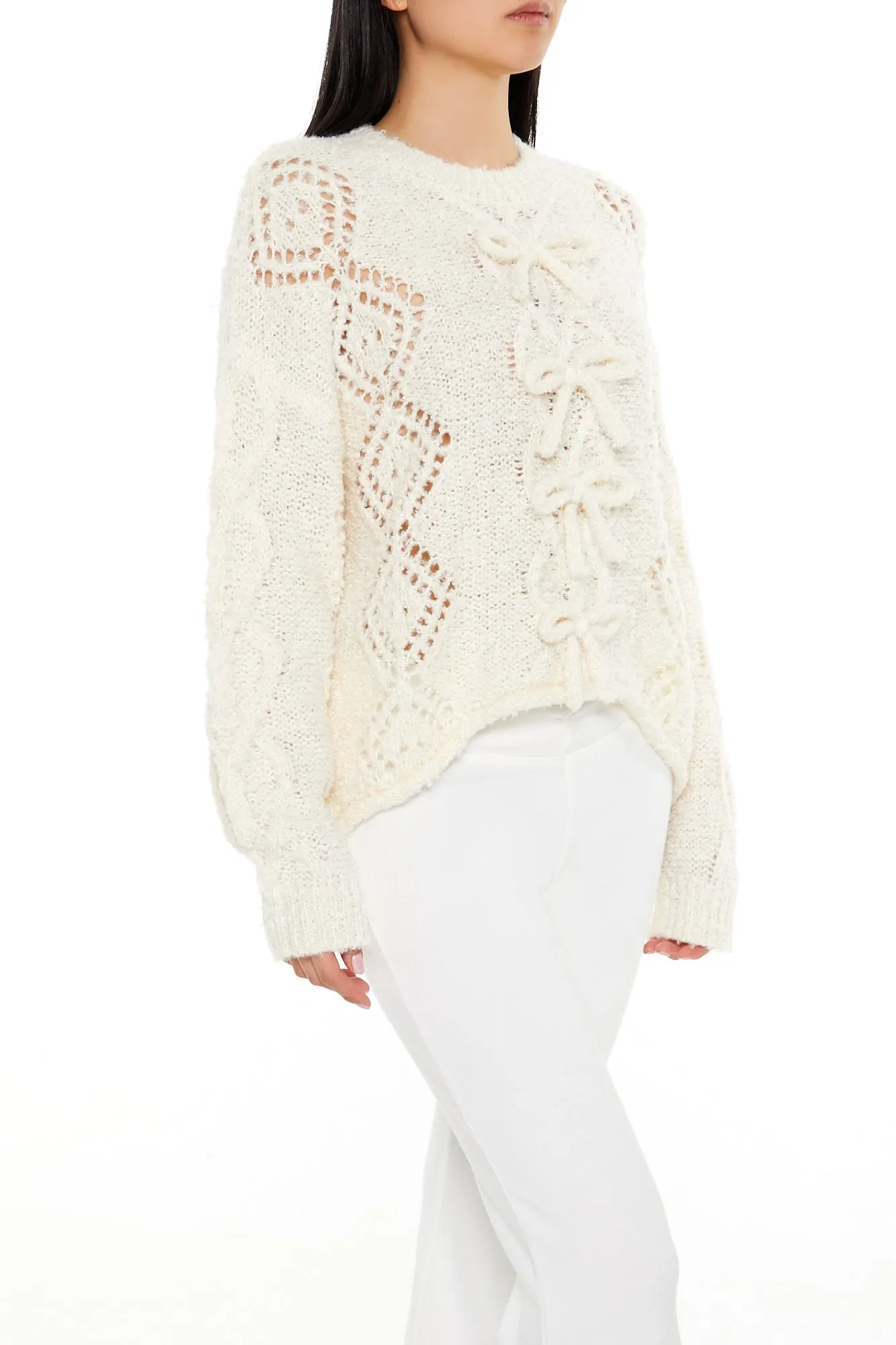 Pullover Bow Sweater - Cream