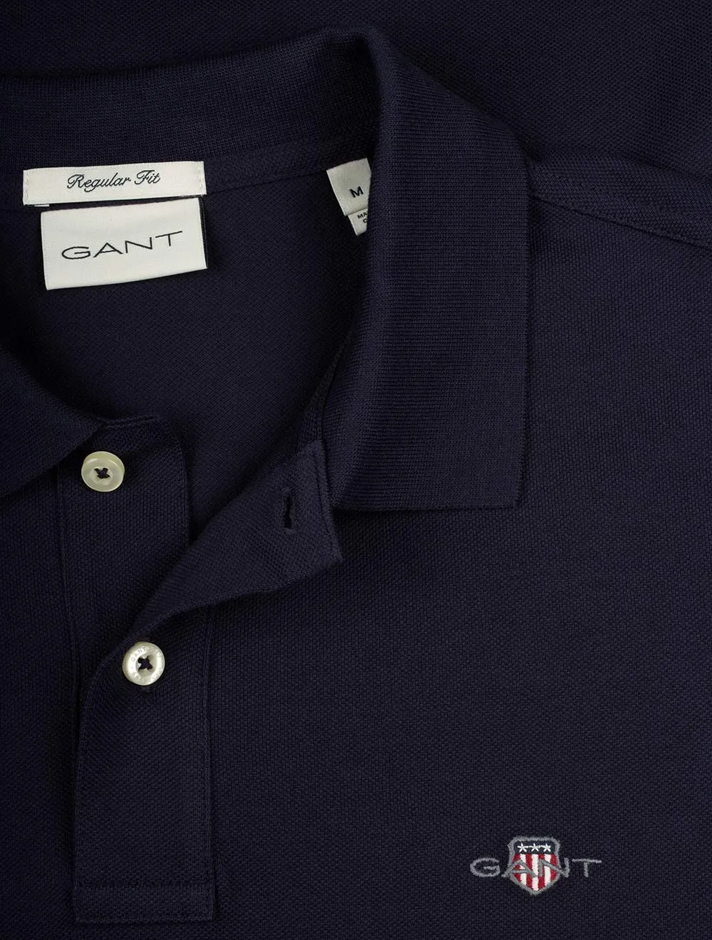 Regular Shield Short Sleeve Pique Polo Evening Blue