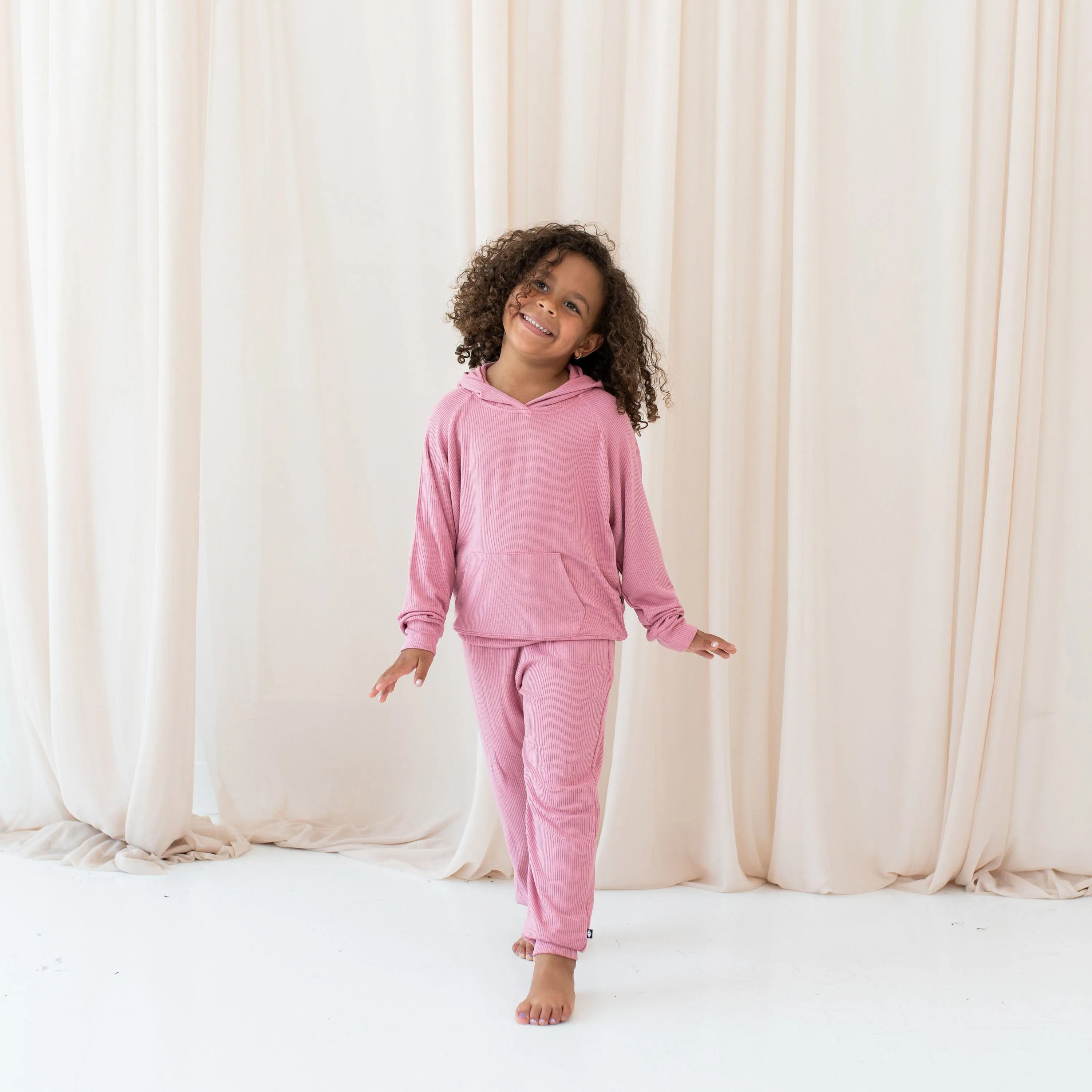 Ribbed Hoodie in Apple Blossom