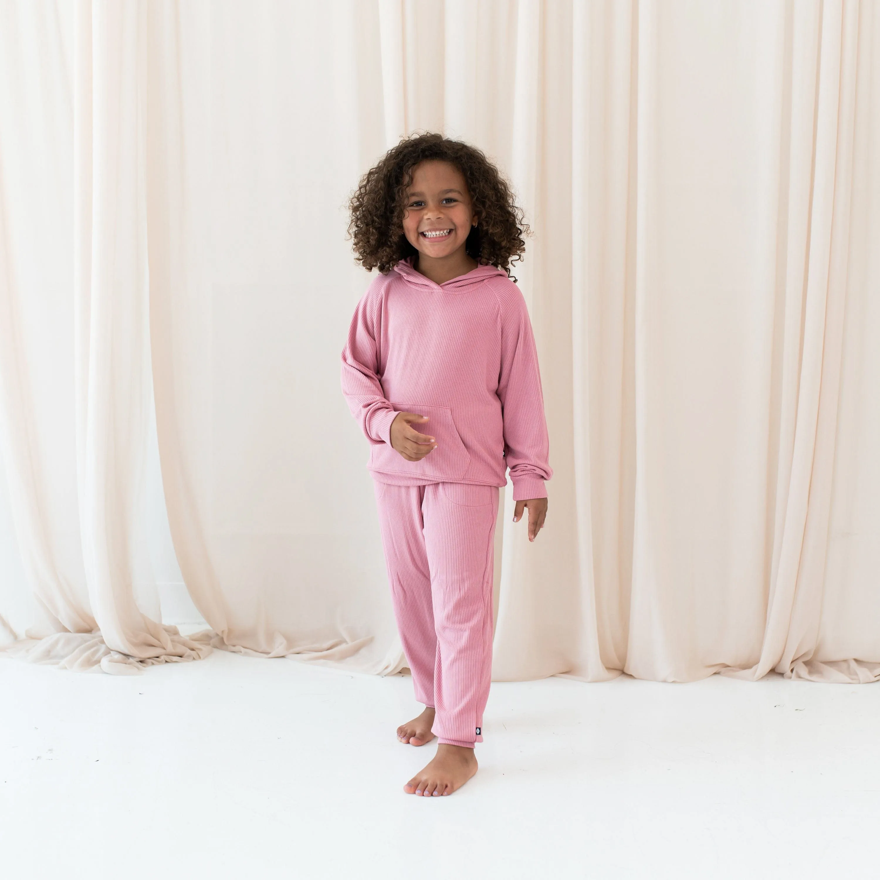 Ribbed Hoodie in Apple Blossom