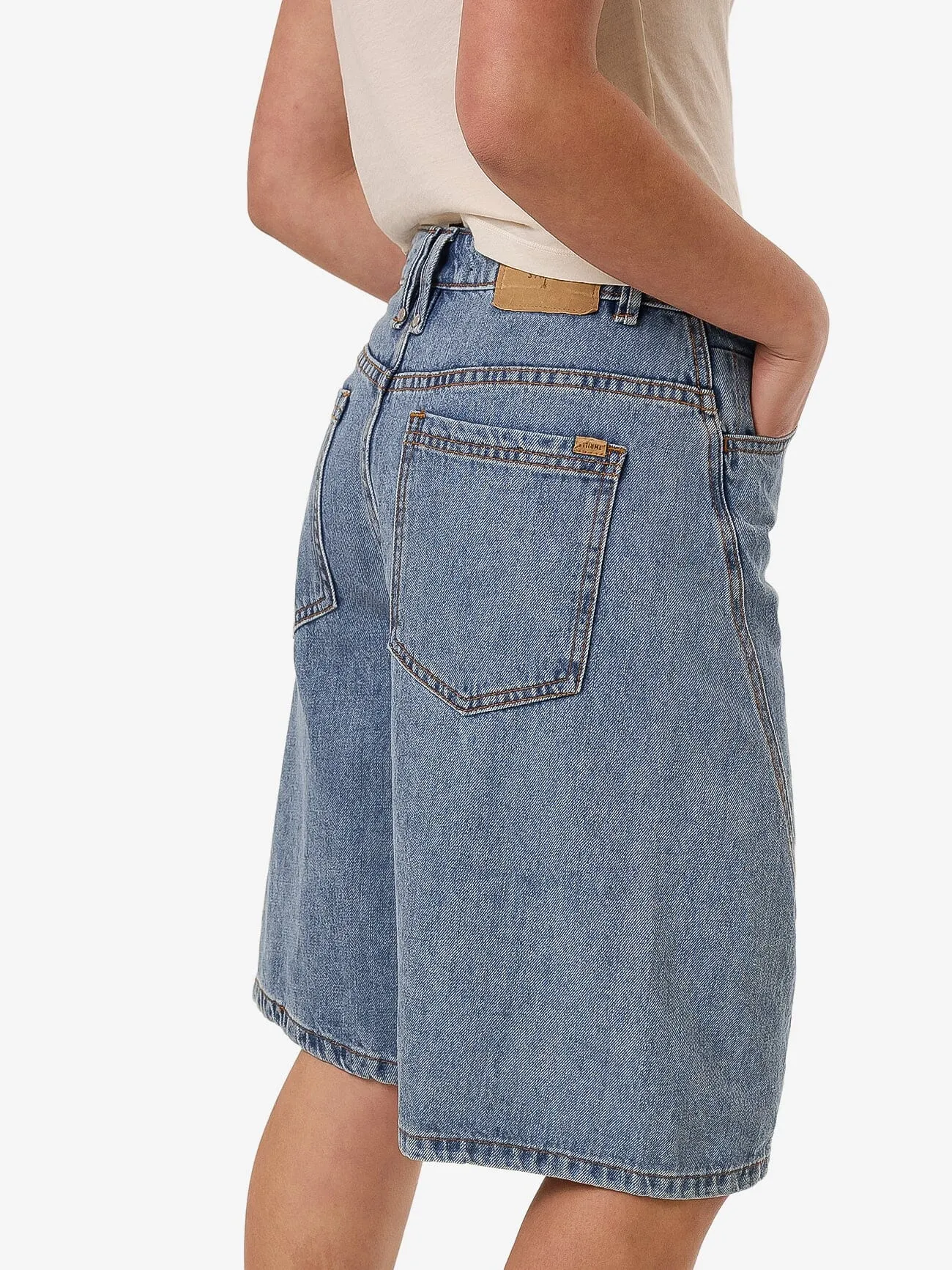 Ronnie Pieced Denim Short - Bright Mid Blue
