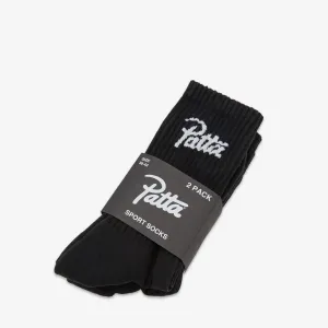 Script Logo Sport Socks Black
