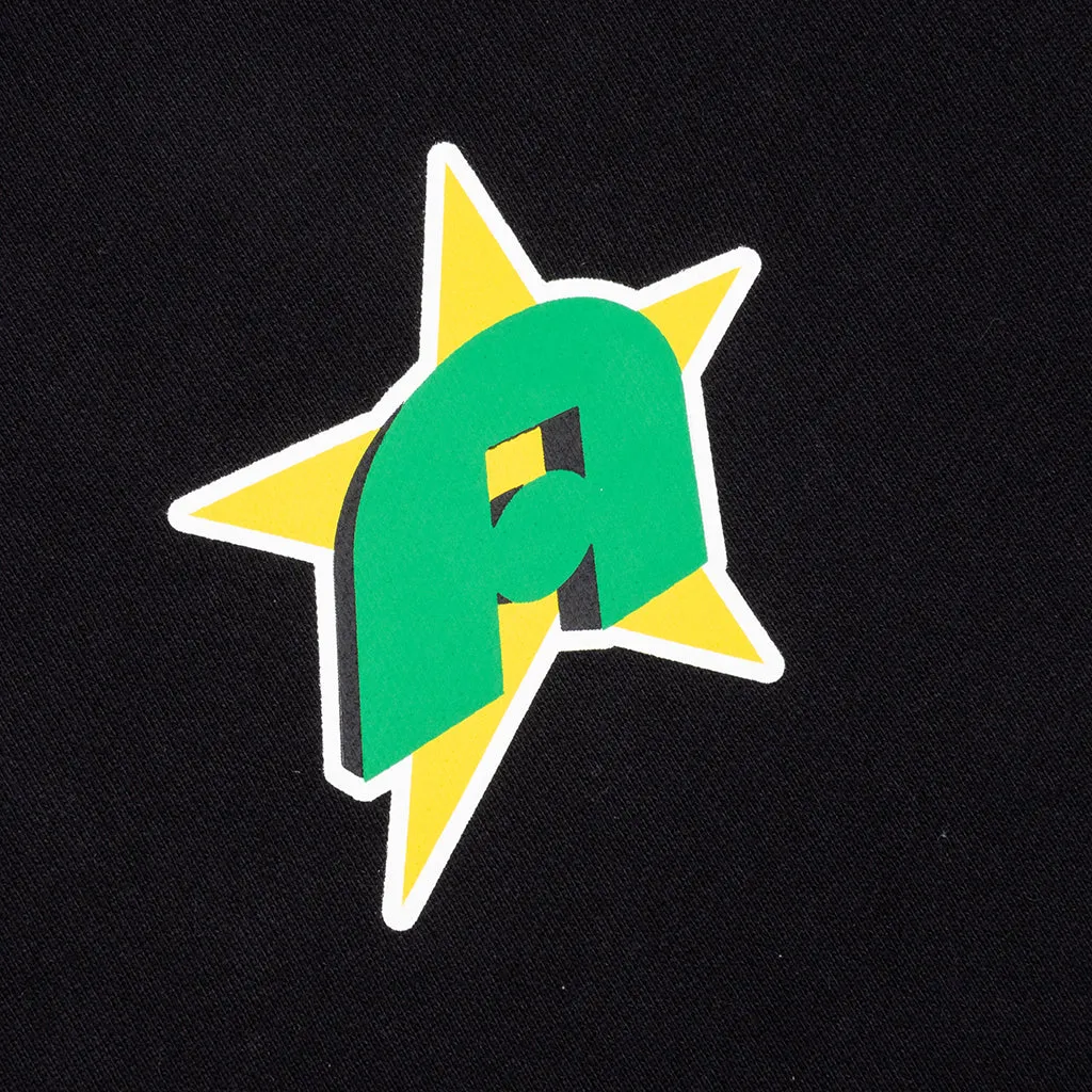 Star A Zip Up Hoodie - Black