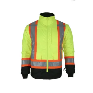 Viking Men's Handyman® Waterproof Class 1 Hi-Vis 7-in-1 Rain Jacket_Hi-Vis Green