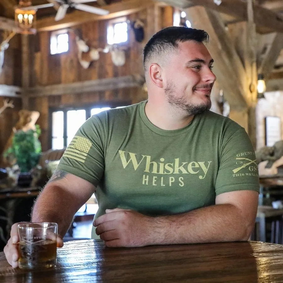 Whiskey Helps™ T-Shirt - Military Green