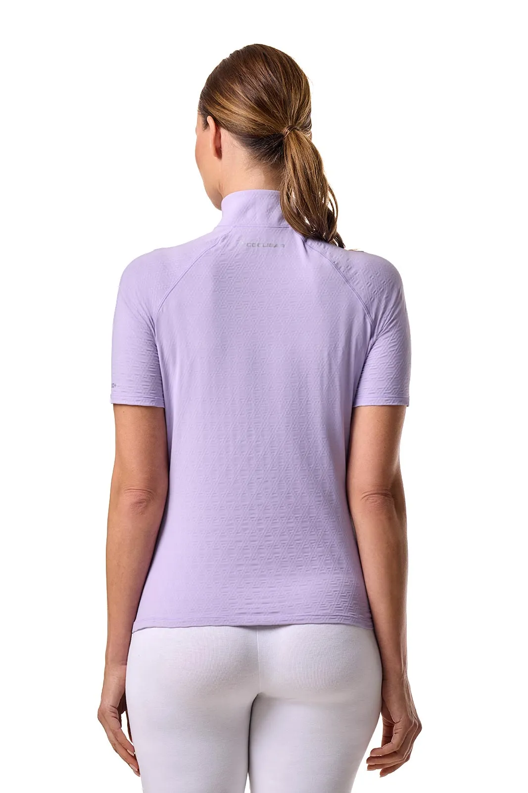 Women's Albatross Elbow Sleeve Mock Neck Top | Lavendula Diamond Jacquard