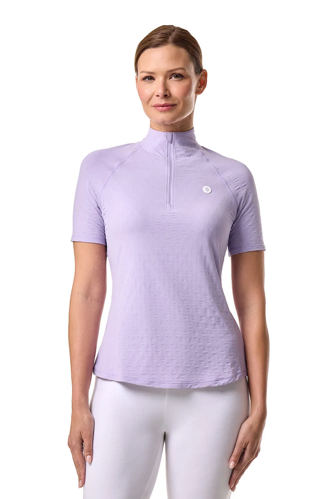 Women's Albatross Elbow Sleeve Mock Neck Top | Lavendula Diamond Jacquard