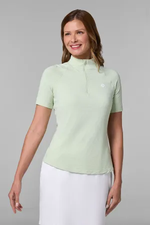 Women's Albatross Elbow Sleeve Mock Neck Top | Seedling Diamond Jacquard
