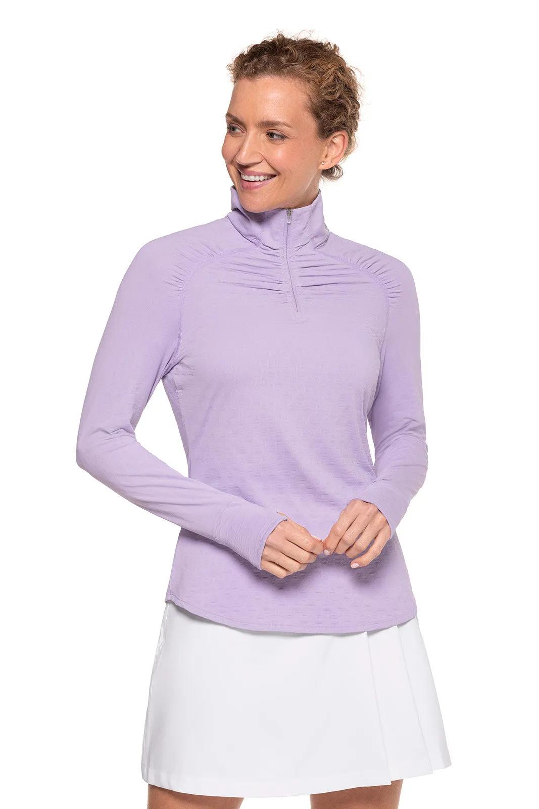 Women's Arabella Golf Quarter-Zip | Lavendula Diamond Jacquard