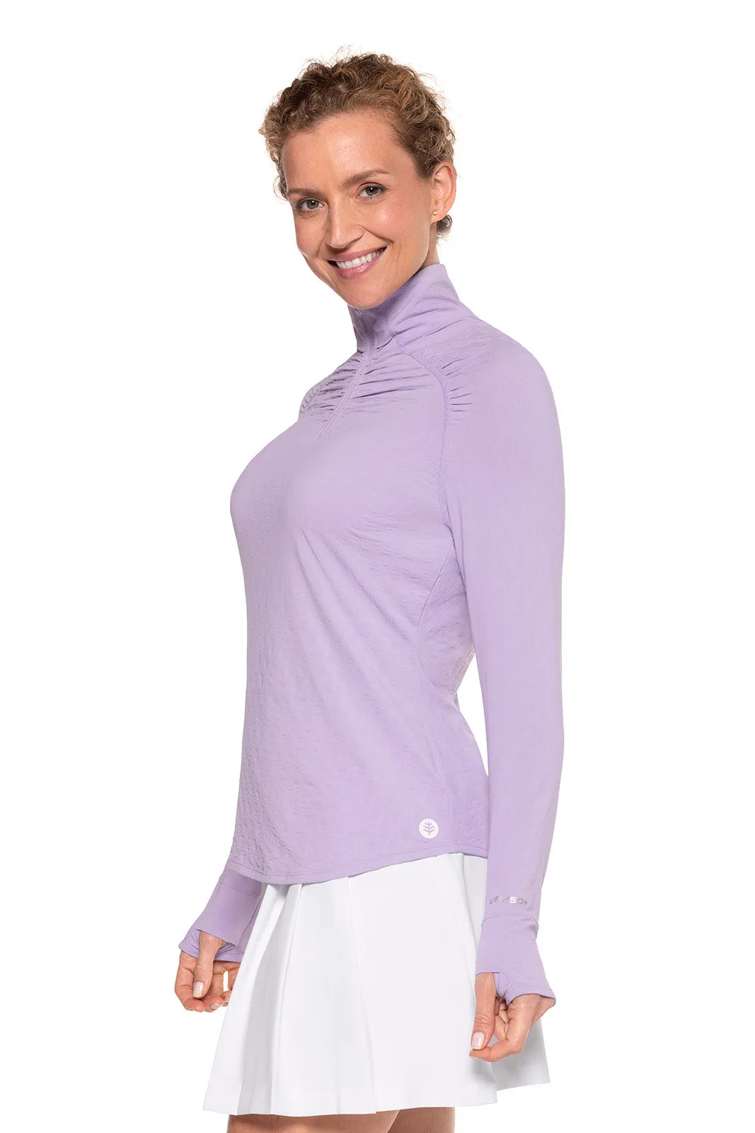 Women's Arabella Golf Quarter-Zip | Lavendula Diamond Jacquard