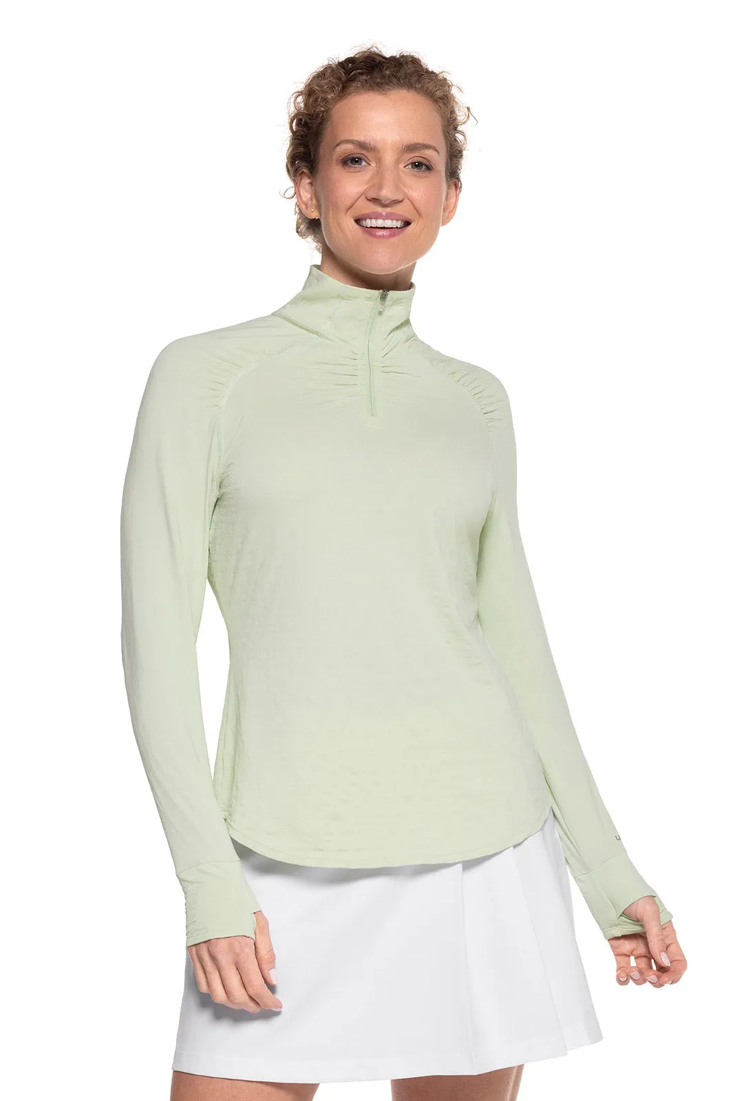 Women's Arabella Golf Quarter-Zip | Seedling Diamond Jacquard